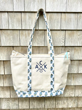 ACK 4170 Medium Zip-Top Floral Block Canvas Tote