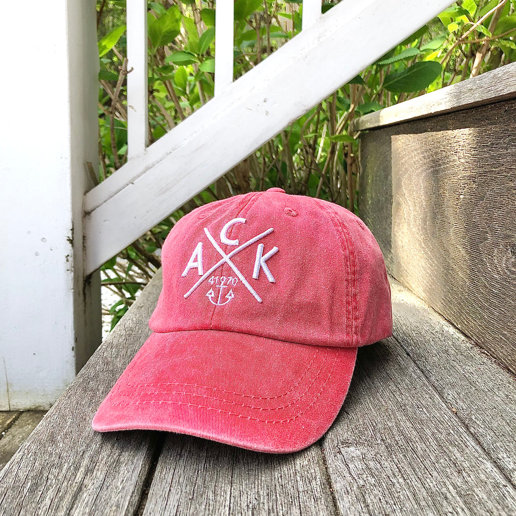 ACK Nantucket Red Needlepoint Hat