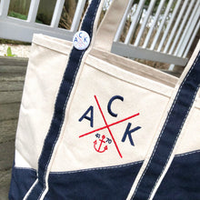 ACK 4170 Small Navy & Natural Boat Tote