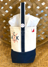 ACK 4170 Navy & Natural Canvas Wine Tote
