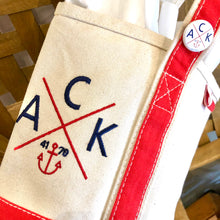 Red & Natural Canvas Wine Tote