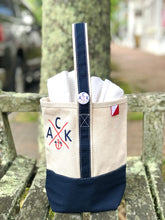 ACK 4170 Navy & Natural Canvas Wine Tote