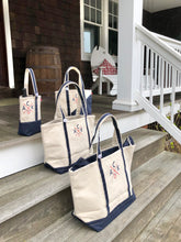 ACK 4170 Navy & Natural Canvas Wine Tote