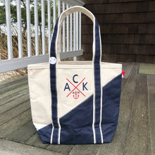 ACK 4170 Small Navy & Natural Boat Tote