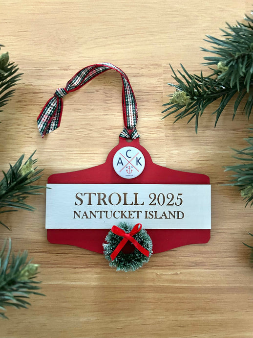 ACK 4170 Christmas Stroll 2025 Nantucket Island Sign Ornament