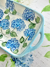 Blue Hydrangea in Bloom Handcrafted Rectangular Platter