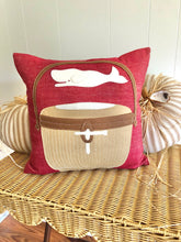 Cranberry Nantucket Lightship Basket & Whale Pillow