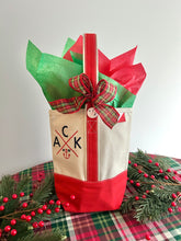 Red & Natural Canvas Wine Tote