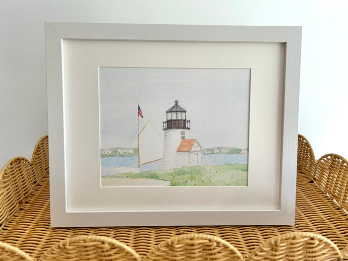Brant Point Lighthouse Framed Watercolor Print