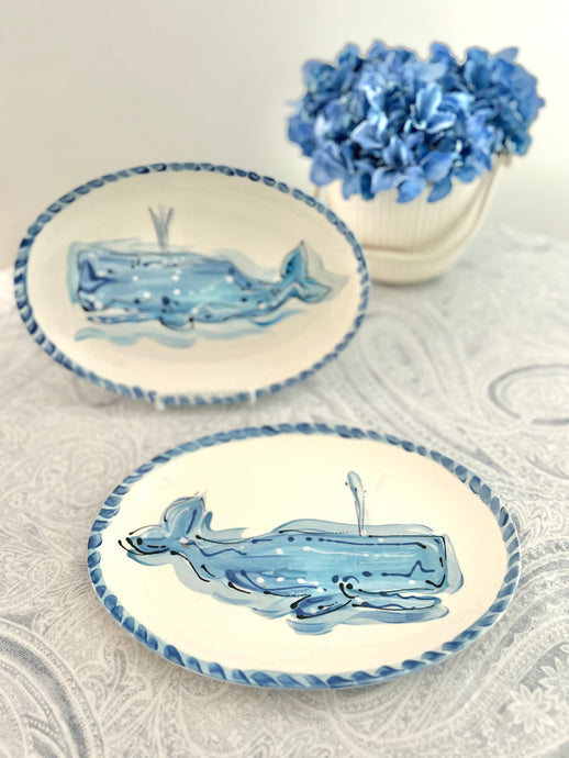 Whale Handcrafted Oval Platter (Right)