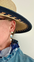 Gold Scallop & Pearl Ship Painting Earrings