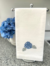 Blue Hydrangea Embroidered Hand Towel