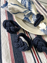 Set of 6 Knotted Navy Napkin Holders