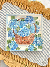 NEW! Blue Hydrangea Nantucket Basket Square Plate Platter