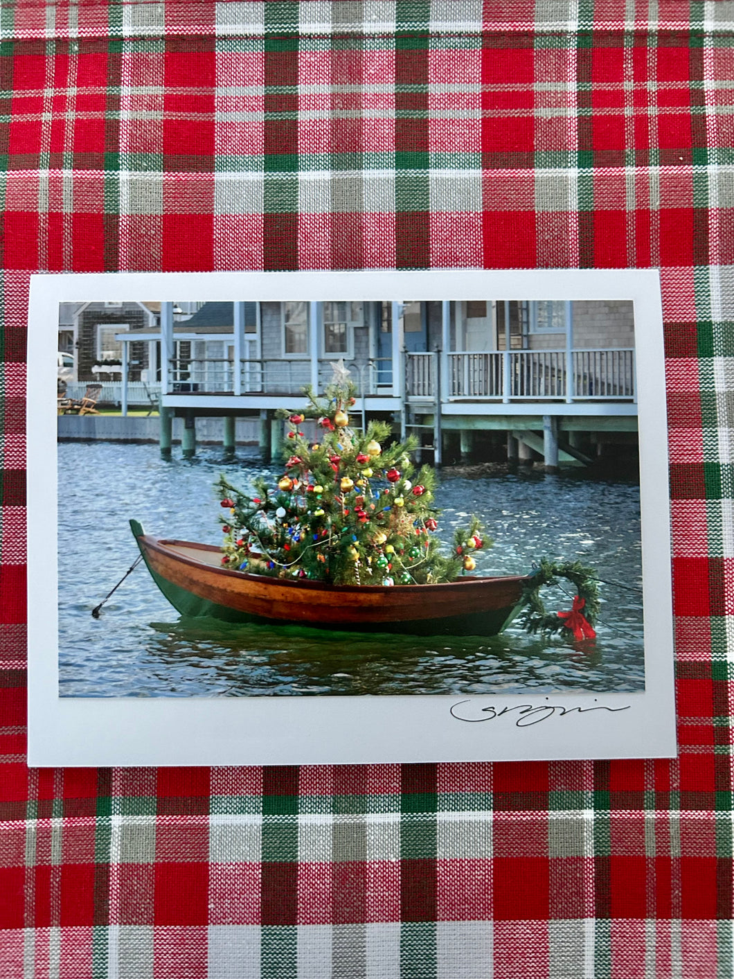 The Christmas Dory and Old North Wharf Individual Card