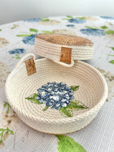 Blue Hydrangea Small Trinket Basket Bowl