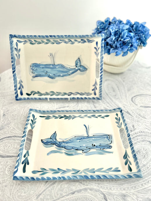 Whale Handcrafted Rectangular Platter Tray (Right)