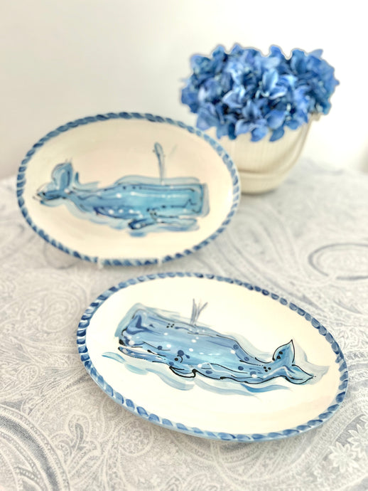 Whale Handcrafted Oval Platter (Left)