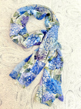 Blue Hydrangeas in Bloom Silk Scarf