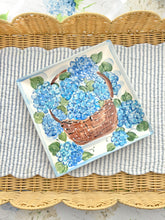 NEW! Blue Hydrangea Nantucket Basket Square Plate Platter