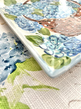 NEW! Blue Hydrangea Nantucket Basket Square Plate Platter
