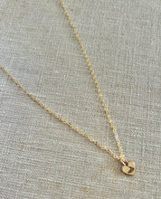 Gold Tiny Nantucket Island Cut Out Heart Necklace