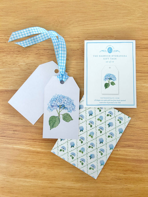 Blue Hydrangeas Gift Tag Set of 10