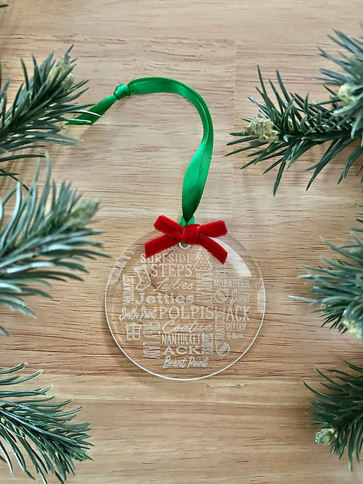 Nantucket Christmas Glass Ornament