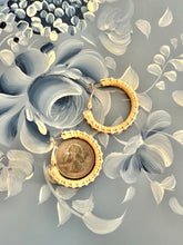 White & Natural Nantucket Lightship Basket Woven Earrings