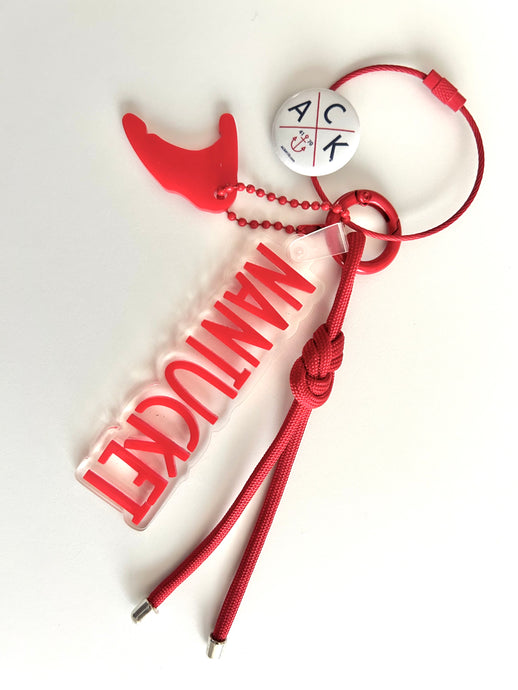 Red Nantucket Island Bag Charms / Key Chain