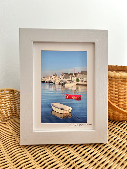 “A Summer Day at the Easy Street Boat Basin” Small Framed Print