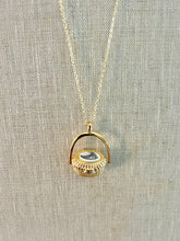 Gold Nantucket Lightship Basket Necklace with Island Scrimshaw Lid
