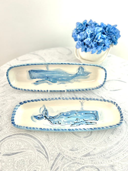 Whale Handcrafted Elongated Platter Tray (Right)