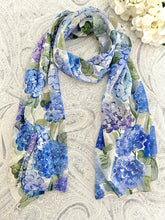 Blue Hydrangeas in Bloom Silk Scarf