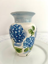 Blue Hydrangeas in Bloom Handcrafted Vase
