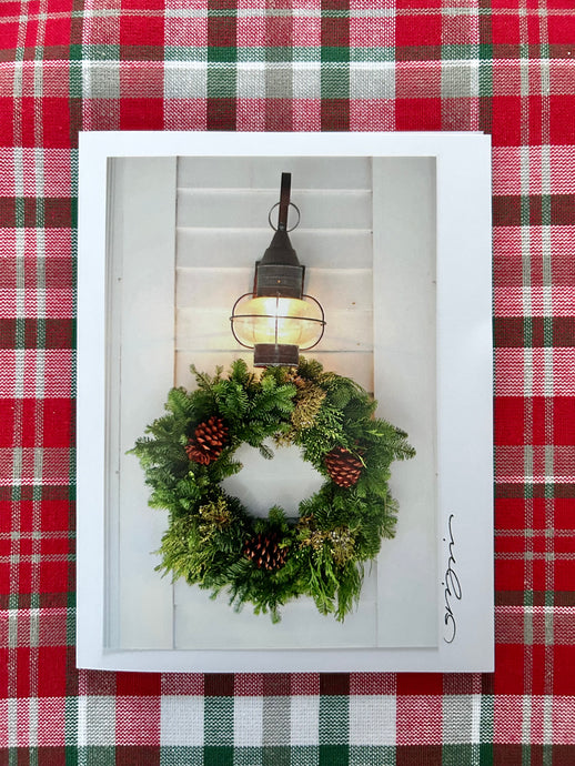 Nantucket Holiday Evergreen Wreath Individual Card