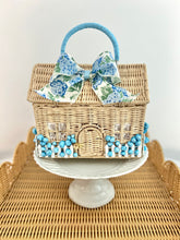 “Hunky Dory” Blue Hydrangea Nantucket Cottage Handbag Basket