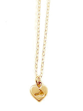 Gold Tiny Nantucket Island Cut Out Heart Necklace