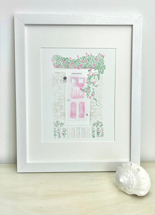 Sconset’s Eagle Cottage Framed Watercolor Print