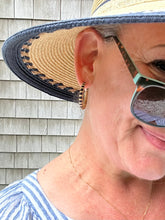 Red & Natural Nantucket Lightship Basket Woven Earrings