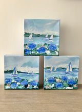 Blue Hydrangeas By The Sea Mini Painting II