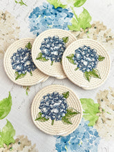 Blue Hydrangea Rope Coaster Set