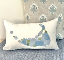 Nantucket Island Blue Hydrangea Lumbar Pillow