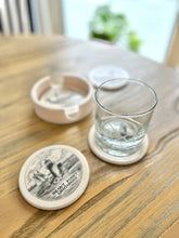 Nantucket Island and Lighthouses Scrimshaw Coaster Set