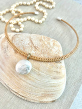 Nantucket Lightship Basket Freshwater Pearl Gold Natural Necklace