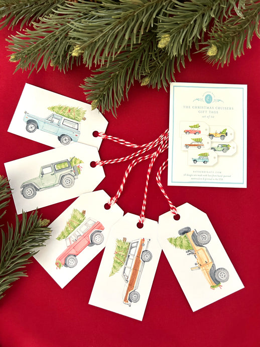 Christmas Cruisers Gift Tag Set of 10