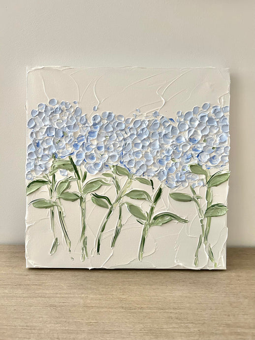 Blue Hydrangea Bouquet Toss Painting
