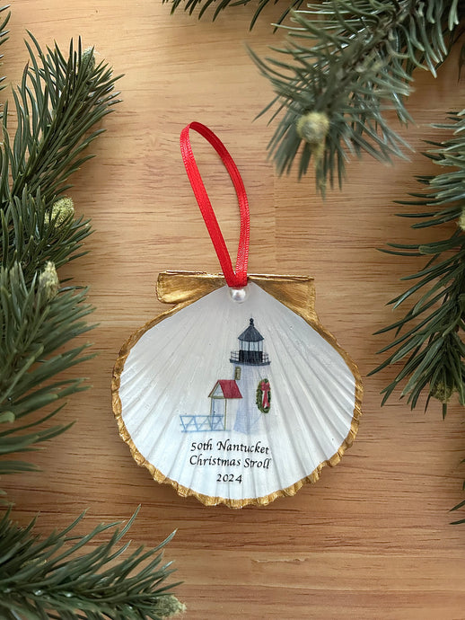 Large Scallop Shell “50th Nantucket Christmas Stroll 2024” Limited Edition Brant Point Ornament