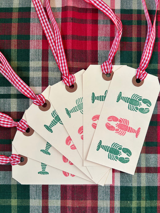 Holiday Lobster Gift/Wine Tag Set