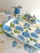 Blue Hydrangea in Bloom Handcrafted Rectangular Platter